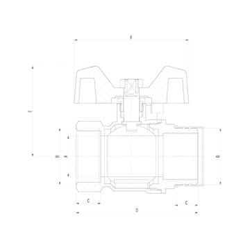 Idmar Kuglasti ventil 3/4" s leptirom za vodu GW/MZ (DN20)