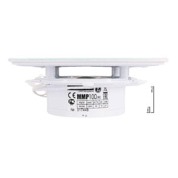 M&M MMP 100 Standardni kupaonski ventilator Mat bijelo staklo kratki konektor