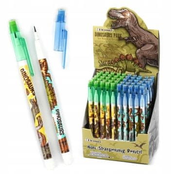 Neoštrena olovka s izmjenjivim grafitima - Dino - mješavina boja