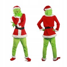 GRINCH KOSTIM ZA ODRASLE COSPLAY MASKA RUKAVICE BOŽIĆ veličina L