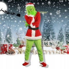GRINCH KOSTIM ZA ODRASLE COSPLAY MASKA RUKAVICE BOŽIĆ veličina L