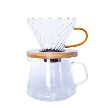 Stakleni aparat za kavu od 400 ml s kapaljkom - set