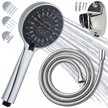 SET ZA TUŠIRANJE s 3 funkcije + crijevo + držač za tuš, krom
