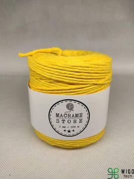 Žuti pamučni makrame konopac 3MM/200M