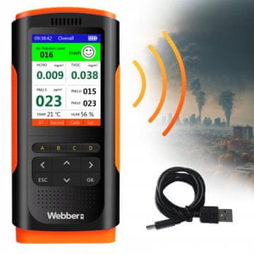 Meteo Stanica za kvalitetu zraka UP900 7u1 PM2.5 PM10 hcho tvoc USB Webber
