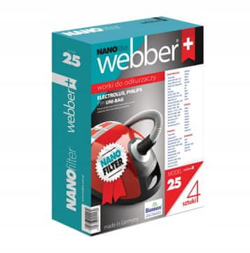 Webber Sintetičke vrećice za usisavač S-BAG 4 kom. electrolux, philips, AEG,
