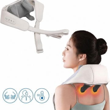 Cool Mango masažer za vrat i ramena s dubokim shiatsu gnječenjem, grijanje za leđa i noge - Relivio
