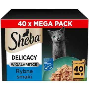 Sheba SHEBA Delicacy Mokra hrana za mačke, Ribe u želeu, 40x85g