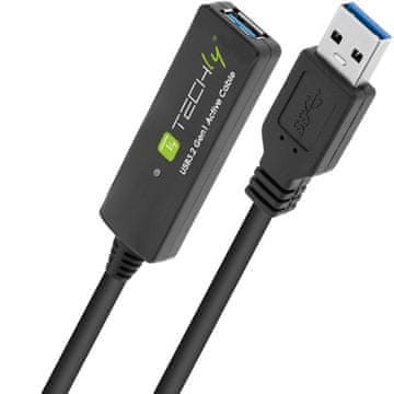 slomart Techly USB 3.0 Repeater Kabel 10m, crni