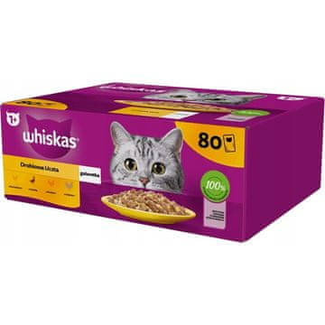 Whiskas WHISKAS Poultry feast in jelly – mokra hrana za mačke – 80x85g