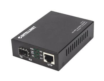 Intellinet Intellinet 508126 Gigabit PoE+ medijski konverter, crni