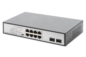 Digitus Digitus DN-95140 Mrežni prekidač, Gigabit Ethernet, PoE, crna/srebrna