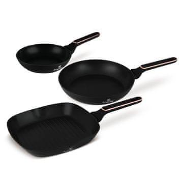 Berlingerhaus Set od 3 tave s titanskim premazom Black Rose Collection
