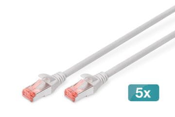 Digitus DIGITUS CAT 6 S/FTP Patch kabel, 5 kom., 7m, sivi