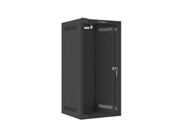 slomart Zidni Rek Ormar 10" 12U 280x310 Crna Staklena Vrata LANBERG (Ravni Paket)