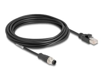 Delock DeLOCK M12 A-coded 8-pin na RJ45 Kabel, PVC, 5m