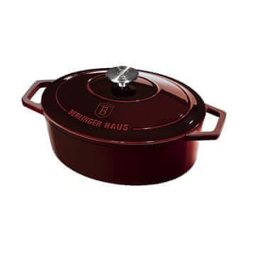 Berlingerhaus Lijevanoželjezna posuda za pečenje s poklopcem, 30 cm, Burgundy Line