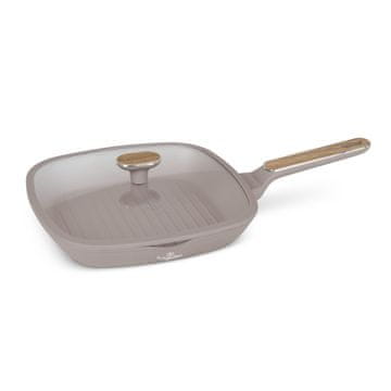 Berlingerhaus Tava za roštilj s titanijskim premazom, promjer 28 cm, s poklopcem, taupe, Nordic Collection