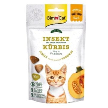 GMC GIMCAT Crunchy Snacks Insect s bundevom, poslastica za mačke, 50g
