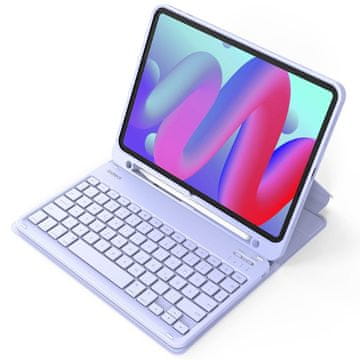 slomart Inateck KB002 QWERTY Bluetooth tipkovnica, ljubičasta, s poklopcem