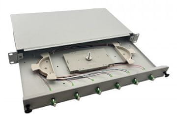slomart Helos 375550: Ormar/pretinac za opremu, 1U, 19", 6x LC/APC, sivi