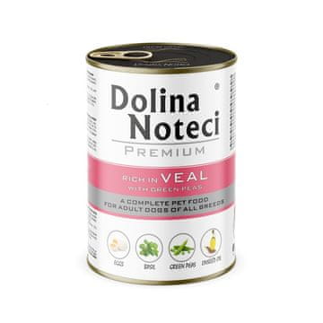 dnt DOLINA NOTECI Premium mokra hrana za pse s teletinom i zelenim graškom - 400g