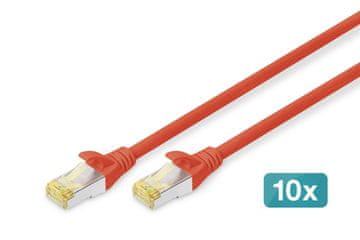 Digitus Digitus Cat 6A S/FTP patch kabel, 3m, crveni (pakiranje 10 kom)