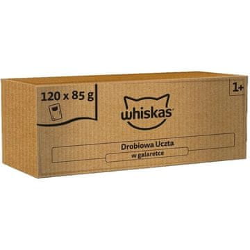 Whiskas WHISKAS Feast in Jelly Poultry – mokra hrana za mačke – 120x85g