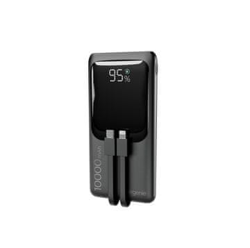 GEM Gembird PB10-PD20-LCD-01 Power bank, 10000mAh, 20W, ugrađeni kabeli, crn