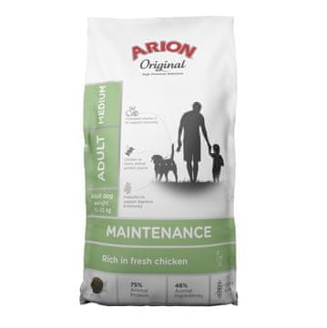 Arion ARION Original Medium Maintenance - Suha hrana za srednje pse s piletinom, 12 kg