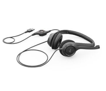 slomart Logitech H390 USB računalne slušalice, crne