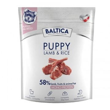 slomart BALTICA Nutraceutic Puppy Monoprotein Janjetina s rižom - suha hrana za pse - 1kg