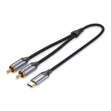 Vention Vention USB-C na 2x RCA audio kabel, 2m, crni