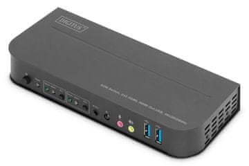 Digitus Digitus DA-70147 KVM prekidač, 2x1 HDMI, USB, 4K@60Hz, crni