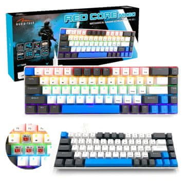M.E.D. MED MX60 MT1259 60% mehanička tipkovnica, plava/grafita, s multicolor osvjetljenjem