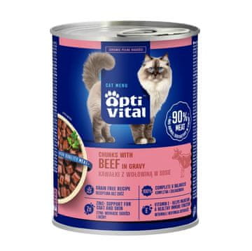 slomart OPTIVITAL Govedina u umaku - mokra hrana za mačke - 415g