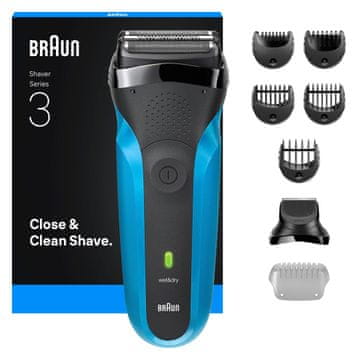 BRA Braun Series 3 310BT električni brijač, Mokro & Suho, crni