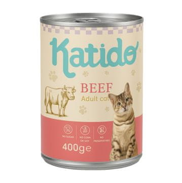 slomart KATIDO Mokra hrana za mačke Govedina - 400g