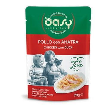 Oasy OASY More Love Piletina s patkom - mokra hrana za mačke, 70g