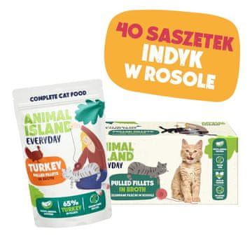 Animal ANIMAL ISLAND mokra hrana za odrasle mačke s puretinom u umaku - 40x85g
