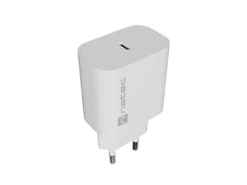 NAT Natec Ribera zidni punjač, 1x USB-C, 20W, bijeli
