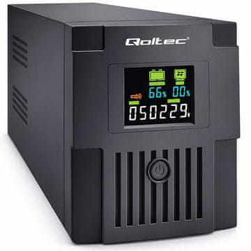 Qoltec Qoltec 53770 UPS, Line-Interactive, 1.5 kVA, 900 W, crni
