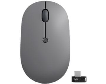 slomart Lenovo Go Miš - Bežični, Ambidextrous, Optički, 2400 DPI, Crna