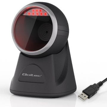 Qoltec Qoltec Čitač barkodova i QR kodova 1D/2D, USB, crni
