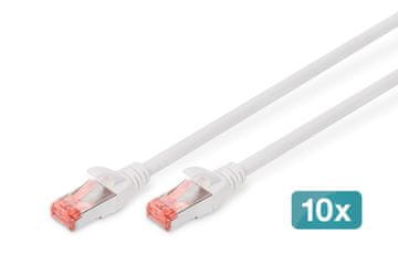 Digitus DIGITUS CAT 6 S/FTP mrežni kabel, 3m, Bijeli (10 komada)