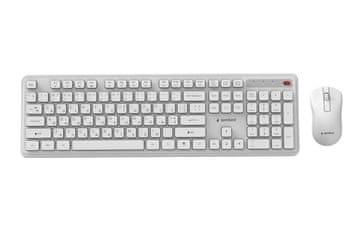 GEM GEMBDA KBS-WPS-01 Slim Pro Business bežični set tipkovnica + miš, bijeli, RU