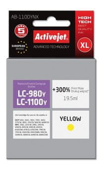 ActiveJet Activejet AB-1100YNX tinta (zamjenska za Brother LC1100Y/980Y; Supreme; 19.5 ml; žuta)