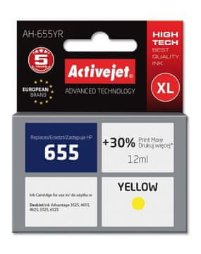 ActiveJet Activejet AH-655YR zamjenska HP 655, žuta, 12 ml, pigmentna tinta
