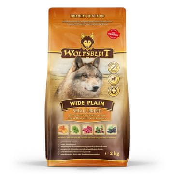Wide WOLFSBLUT Wide Plain Small breeds Horse with sweet potatoes - suha hrana za pse - 2kg