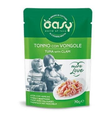Oasy OASY More Love Tuna sa školjkama - mokra hrana za mačke - 70g